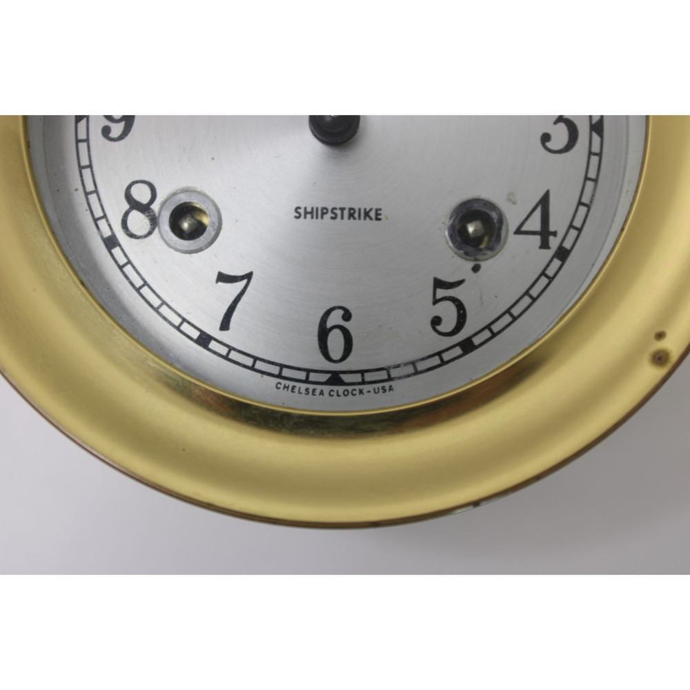 VTG Chelsea Boston Shipstrike Brass Marine Porthole Clock Nautical Wall Key 5.5" - Picture 3 of 16